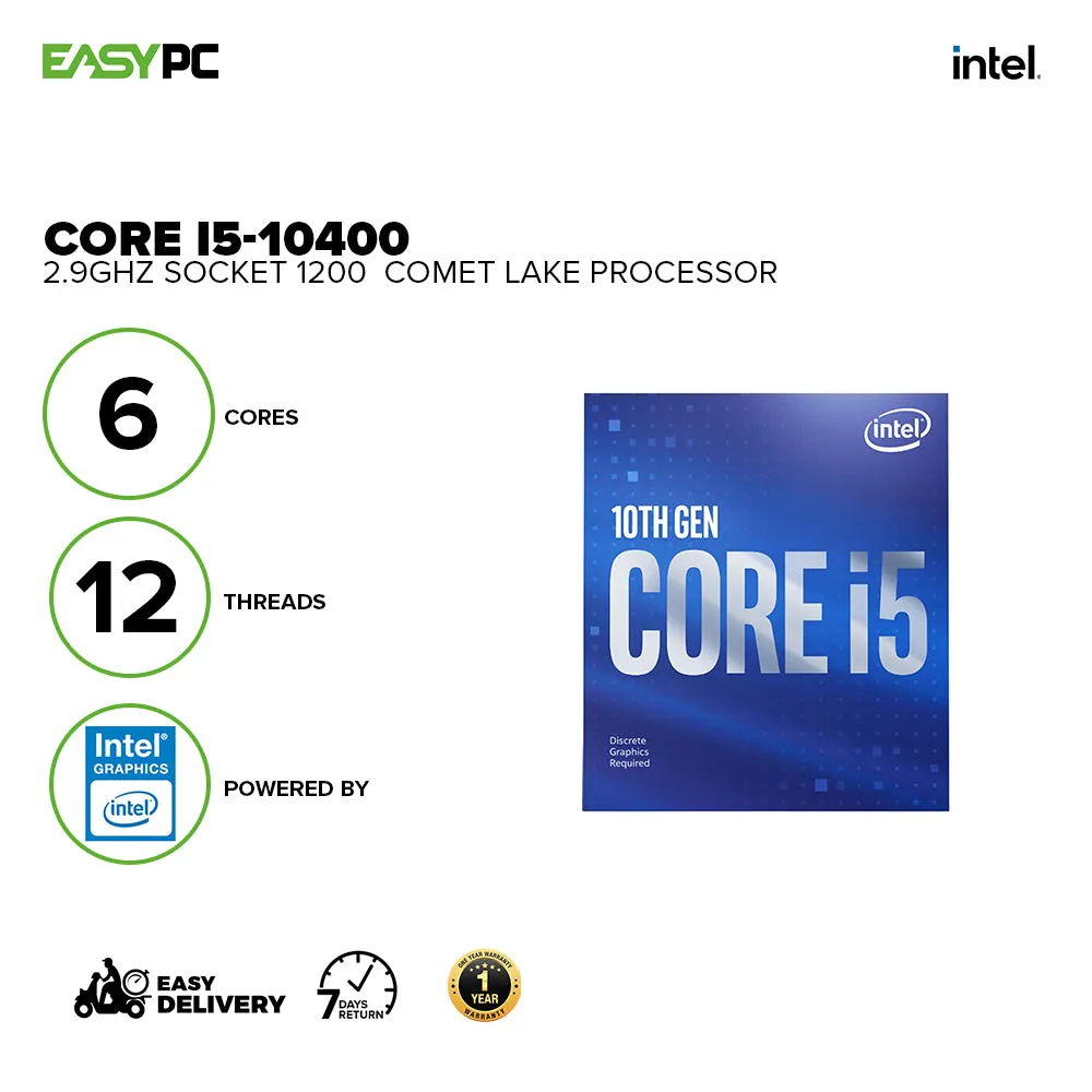 10th Generation Intel Core I5-10400 Comet Lake Socket 1200 2.9GHz Processor