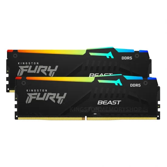 32GB (2x16GB) DDR5 6000MHz CL36 Kingston FURY Beast RGB RAM