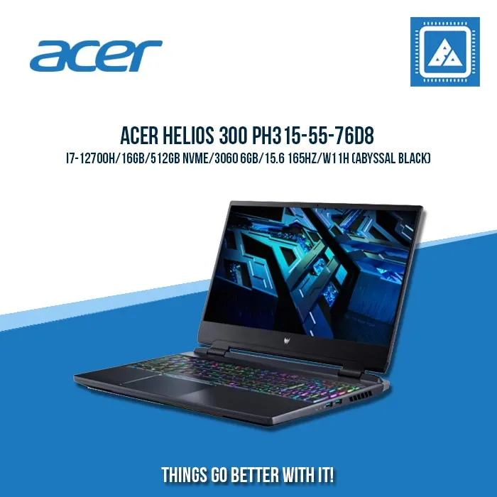 ACER HELIOS 300 PH315-55-76D8 I7-12700H/16GB/512GB NVME/3060 6GB  | BEST FOR GAMING AND AUTOCAD LAPTOP