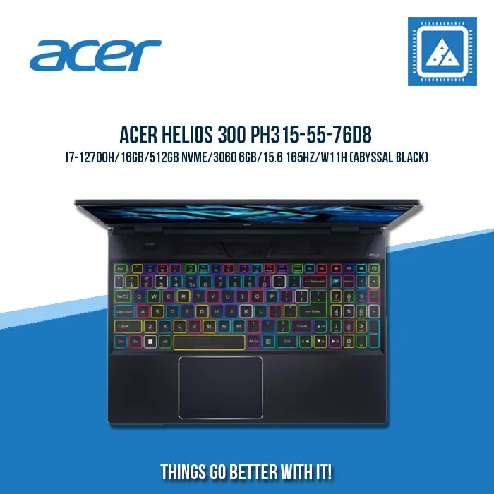 ACER HELIOS 300 PH315-55-76D8 I7-12700H/16GB/512GB NVME/3060 6GB  | BEST FOR GAMING AND AUTOCAD LAPTOP