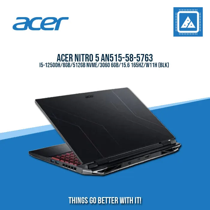 ACER NITRO 5 AN515-58-5763 I5-12500H/8GB/512GB NVME/3060 6GB | BEST FOR GAMING AND AUTOCAD LAPTOP