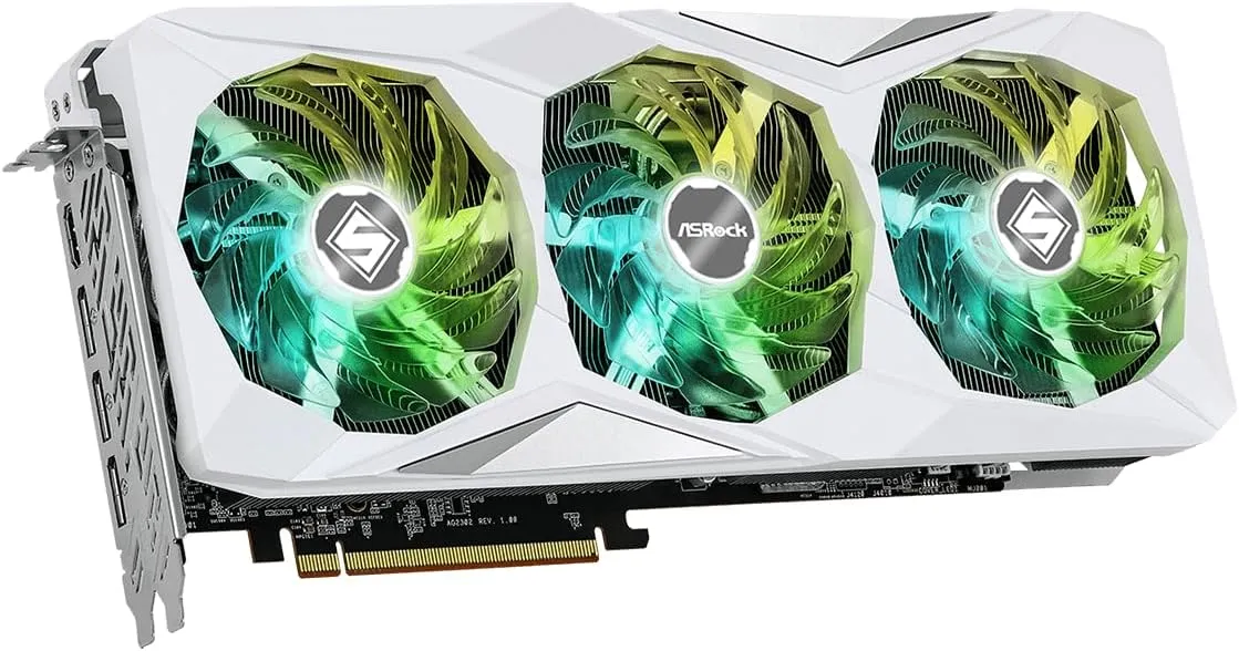 Asrock RX7800 XT Steel Legend 16GB OC Gaming Graphics Card, PCIe4, DDR6, 2520MHz Clock, RGB, White