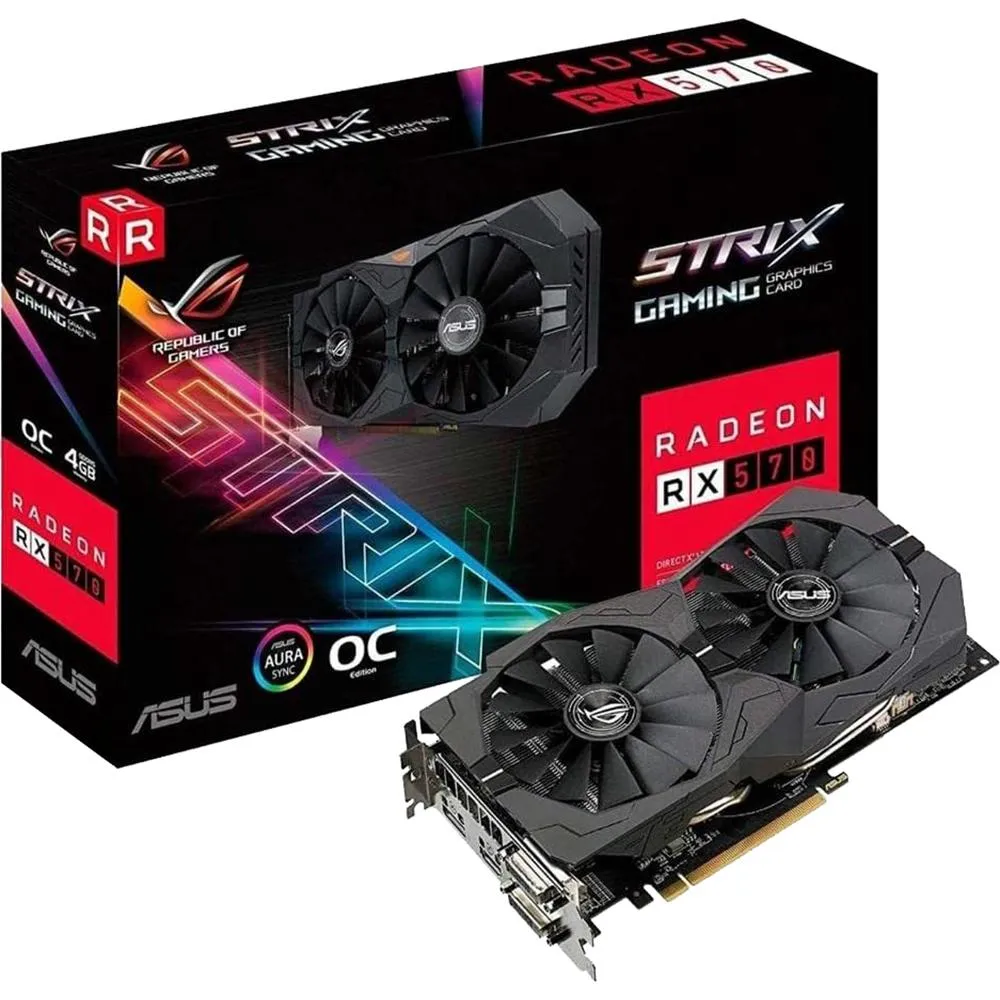 ASUS - AMD ROG STRIX RADEON RX 570 O4G OC EDITION GDDR5 DP HDMI DVI VR AMD