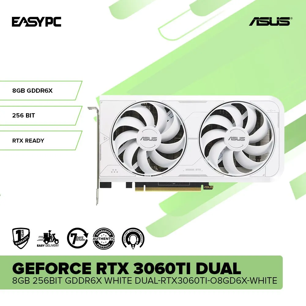 ASUS NVIDIA® GeForce RTX 3060TI DUAL 8GB 256BIT GDDR6X WHITE DUAL-RTX3060TI-O8GD6X-WHITE Videocard