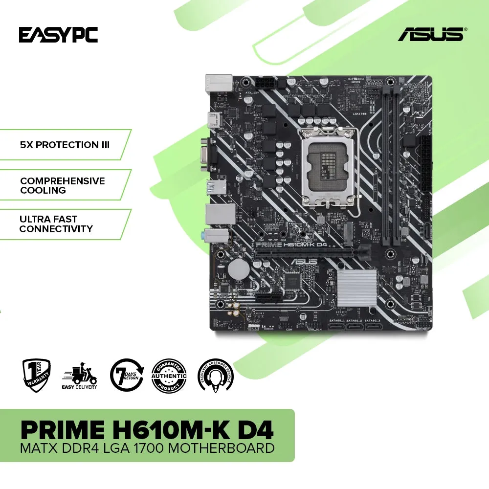 Asus Prime H610M-K D4 Matx Ddr4 LGA 1700 Gaming Motherboard