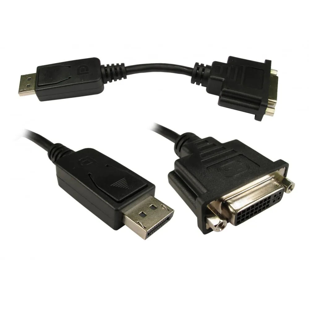 DisplayPort (M) To DVI (F) Leaded Adapter