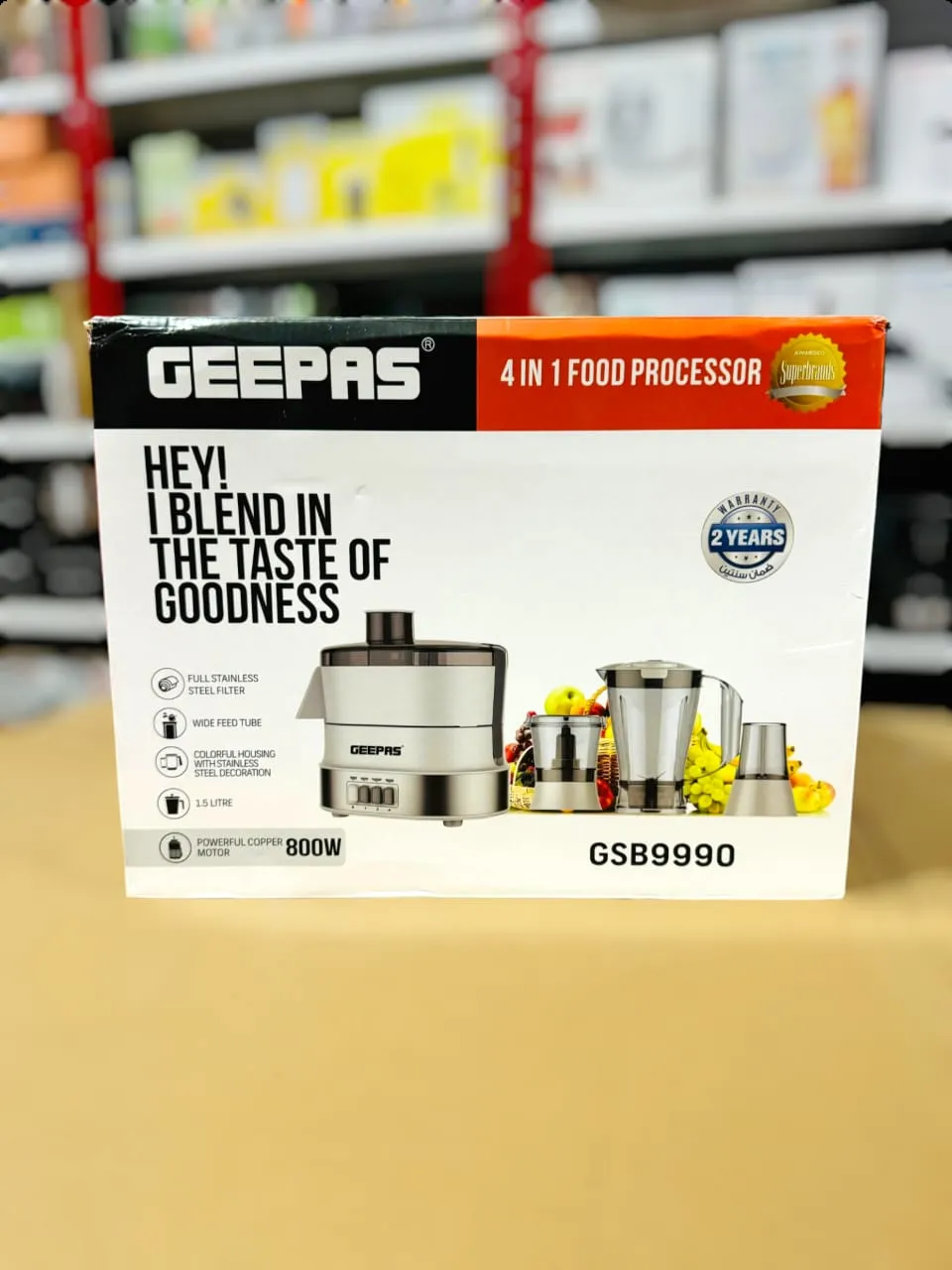 Geepas 4-in-1 Food Processor GSB9990