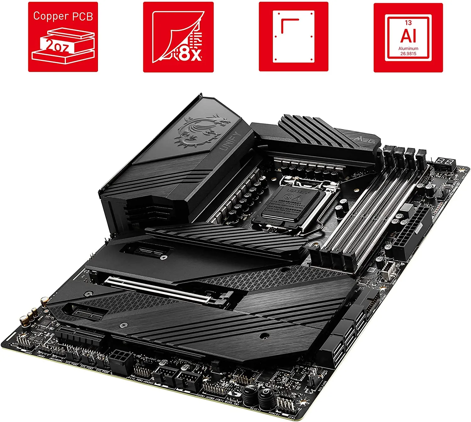 MSI MEG Z590 UNIFY Gaming Motherboard ATX, 11th Gen, LGA 1200, 16 2 1 Phase 90A SPS, DDR4 Boost 5600MHz/OC, PCIe 4.0 x16, 2 x M.2 Gen4/3 x4, Wi-Fi 6E