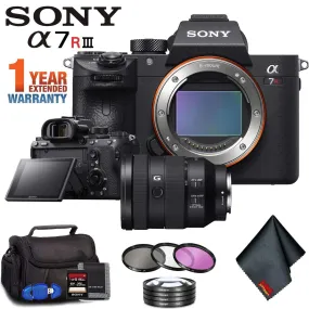 Sony Alpha a7R III Mirrorless Digital Camera (Body Only)   24-105mm Lens   Filter Kit   Memory Card Kit   Carrying Case Advanced Bundle