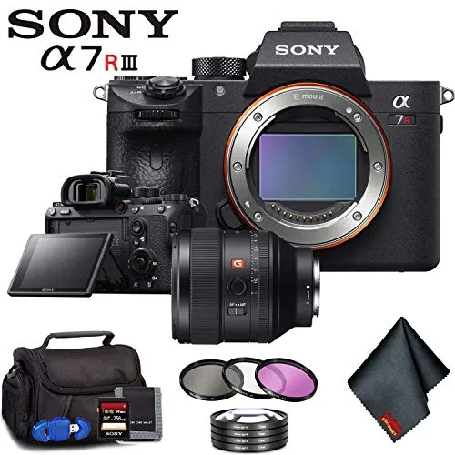 Sony Alpha a7R III Mirrorless Digital Camera (Body Only)   85mm Lens   Filter Kit   Memory Card Kit   Carrying Case Advanced Bundle