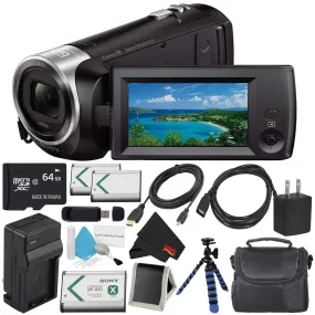 Sony HDR-CX405 HD Handycam HDRCX405/B   64GB microSDXC   Carrying Case   Deluxe Cleaning Kit   Microfiber Cloth Bundle